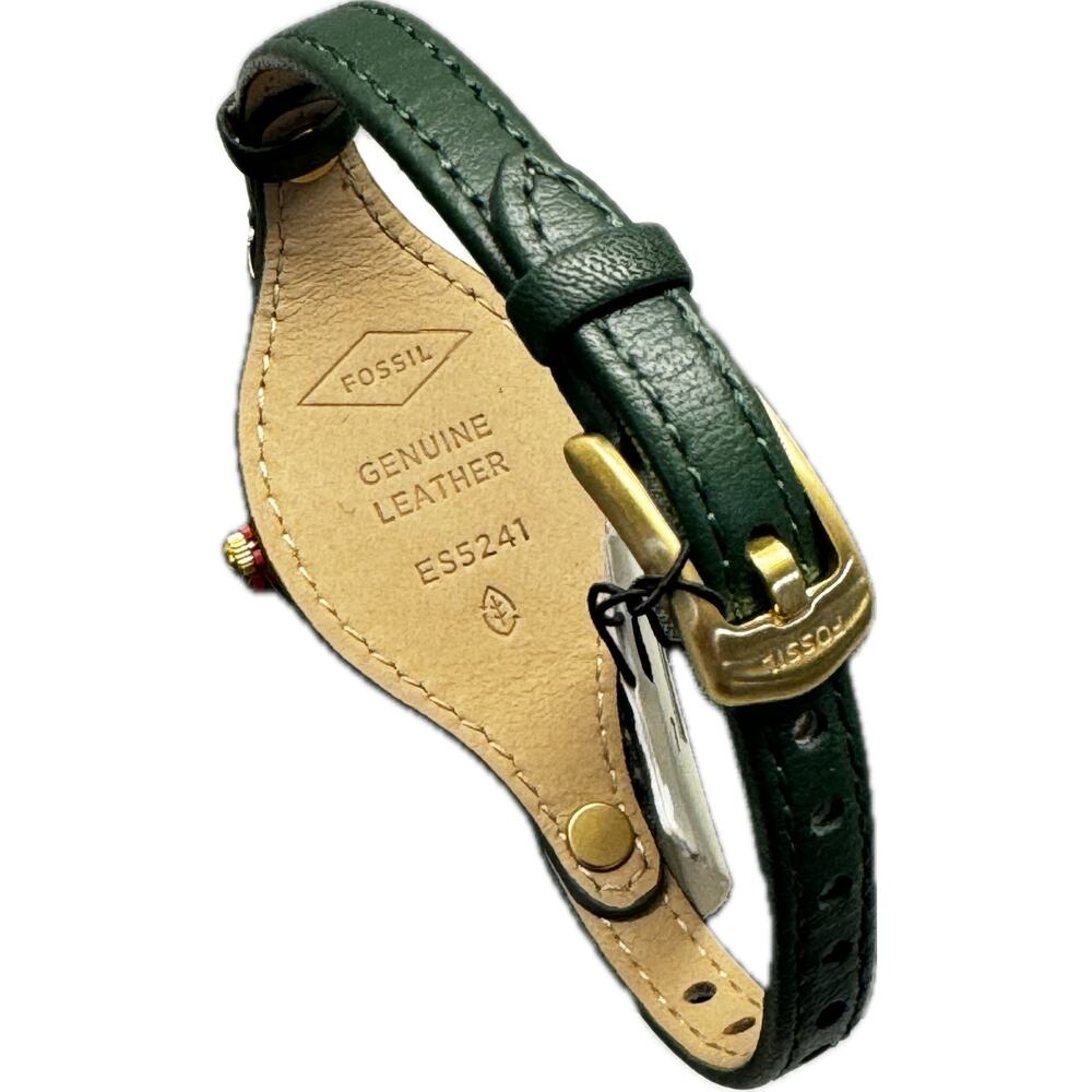 Fossil Carlie Three Hand Green LiteHide Leather Watch 28mm Everyday Classic - Picture 4 of 4